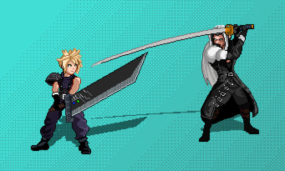 Cloud Strife and Sephiroth Duel