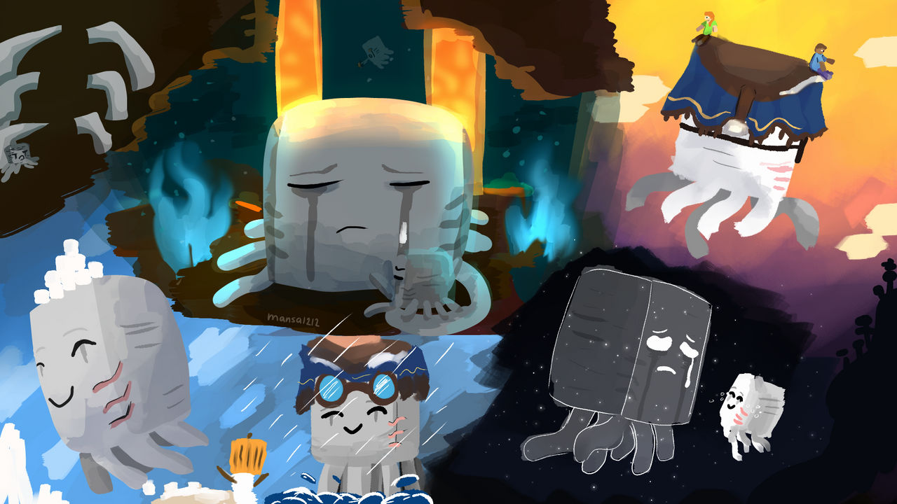 Ghasts Riding Minecraft Different Colours Minecraft Ghasts by mansa1212 on DeviantArt