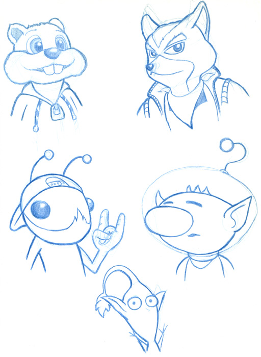 Conker, Fox, Hominid, Olimar