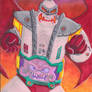 Krang and his android body in gouache. TMNT