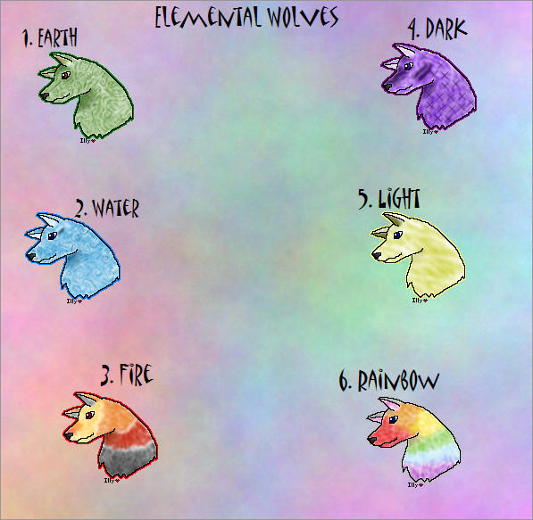 Elemental Wolves - Digital by Pandashinobi on DeviantArt