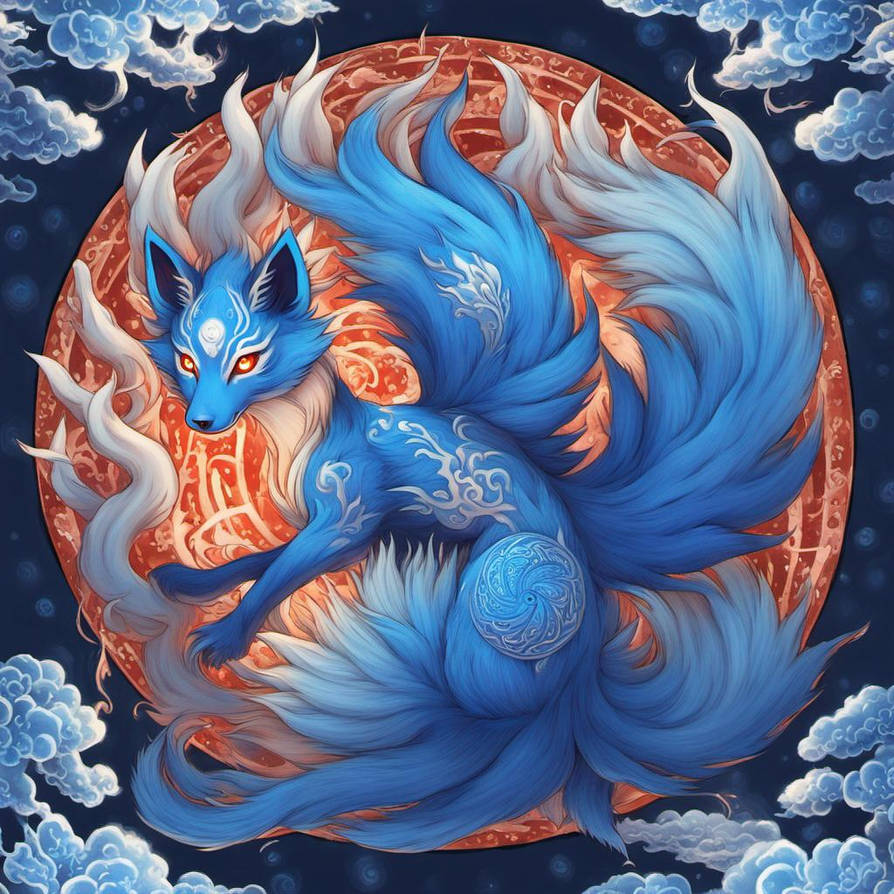 The Night of the Blue Kitsune by RainyGlimmer on DeviantArt