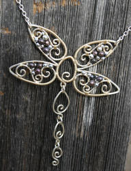 Silver Filigree Dragonfly