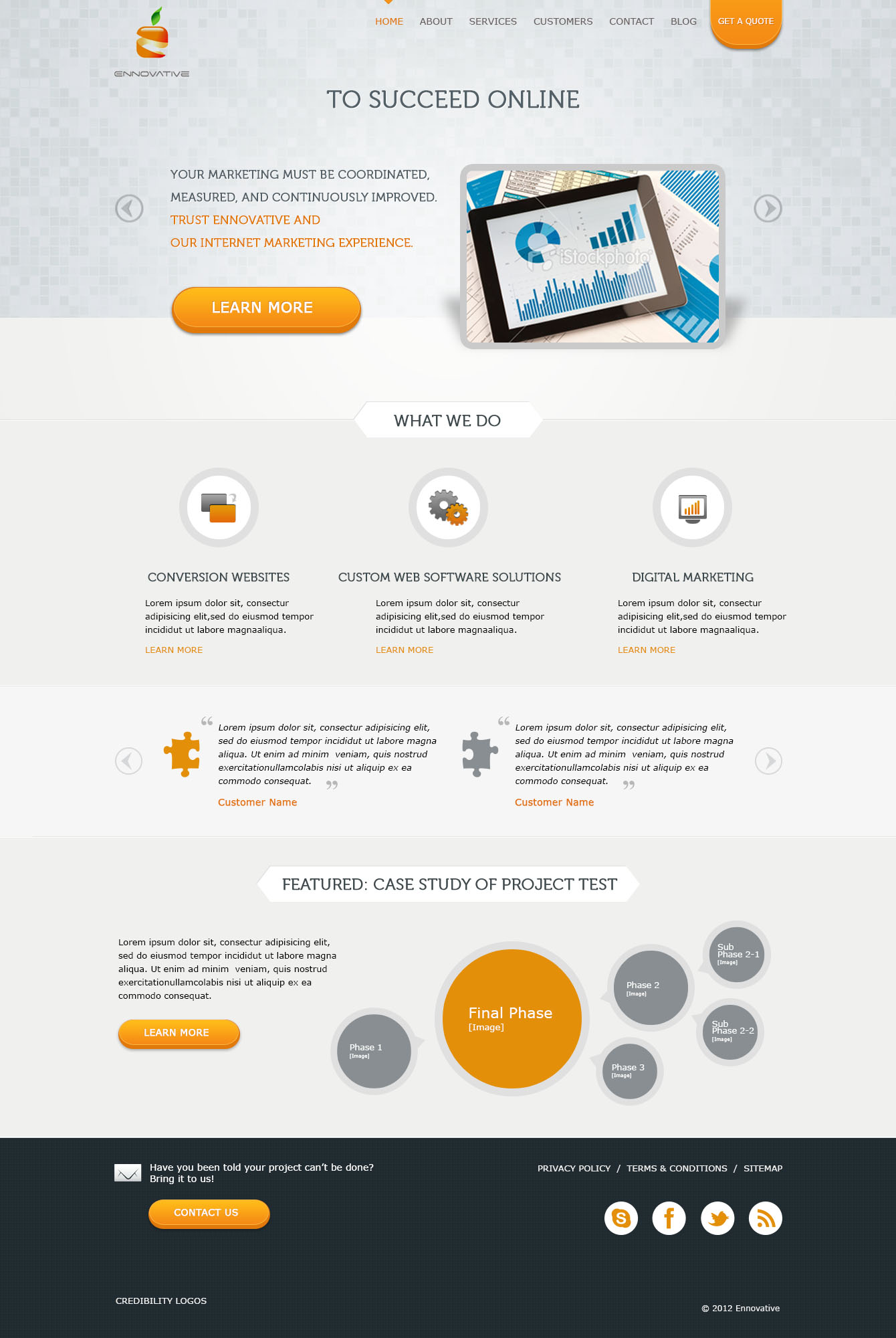 Web design for a digital agency