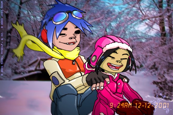 Snow Gorillaz - 2-D and Noodle