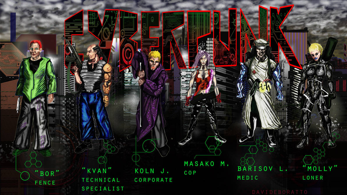 cyberpunk characters all by DavideBoratto on DeviantArt