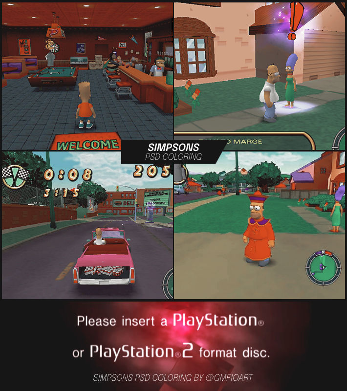 the PS2 collection: SIMPSONS HIT AND RUN psd by gmfioart on DeviantArt