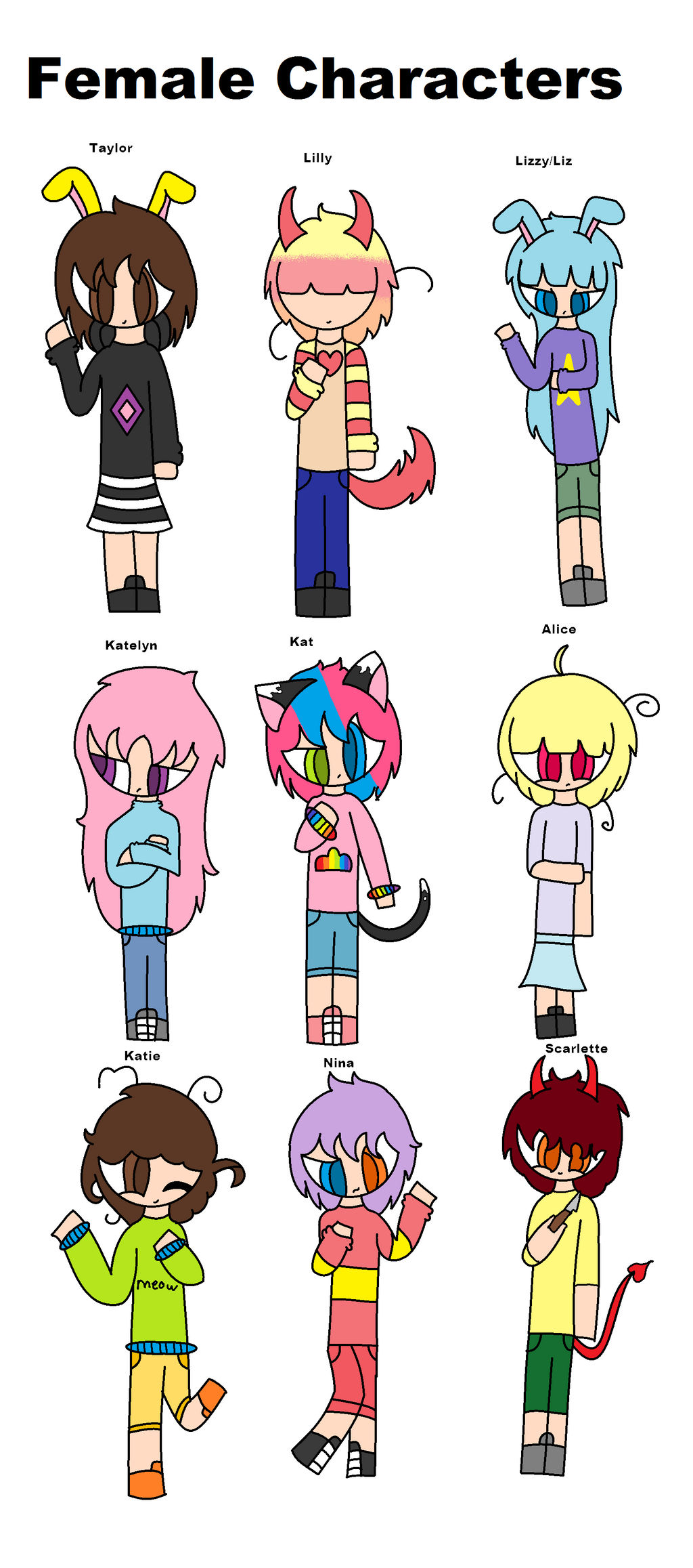 Female Oc's by GalaxyWolfGamer4321 on DeviantArt