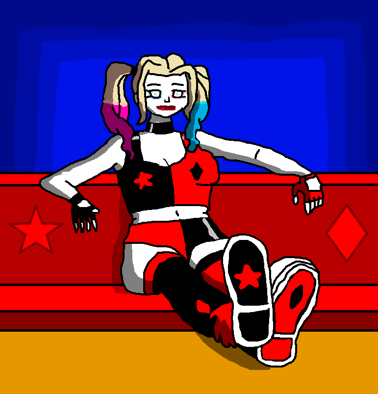Harley Quinn Sitting (with Reverse Pattern Shoes)