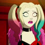 Harley Quinn with Pink Boa Scarf and Pink Lipstick