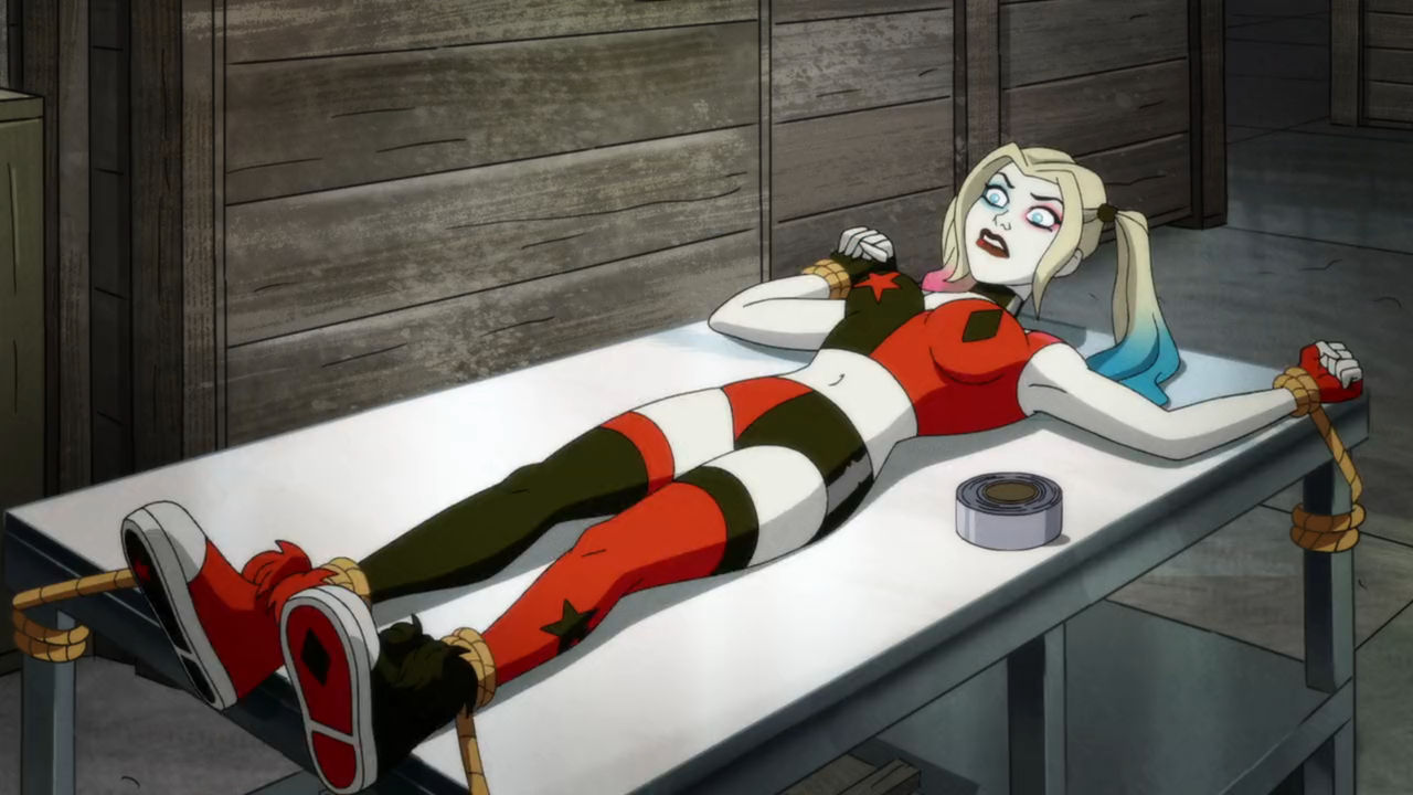 Harley Quinn Tied Up with Ropes (Screenshot)