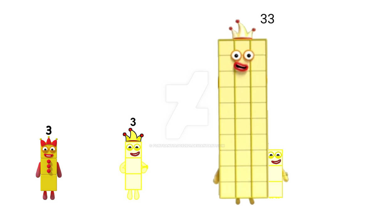 Number Block Negative Three Numberblocks: New 3 Blocks and Old 3 Blocks and 33 by fortsantiago82921 ...