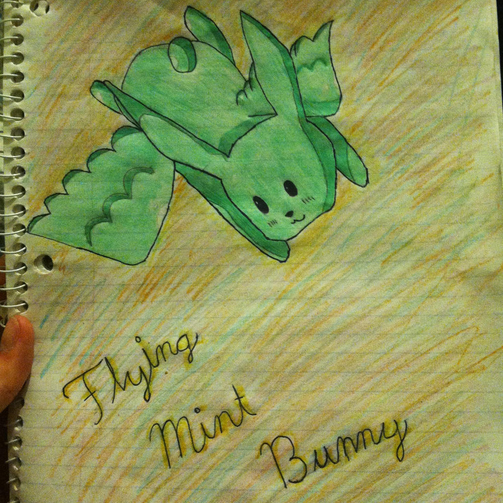 Flying Mint Bunny by CrimsonOtakuGirl on DeviantArt