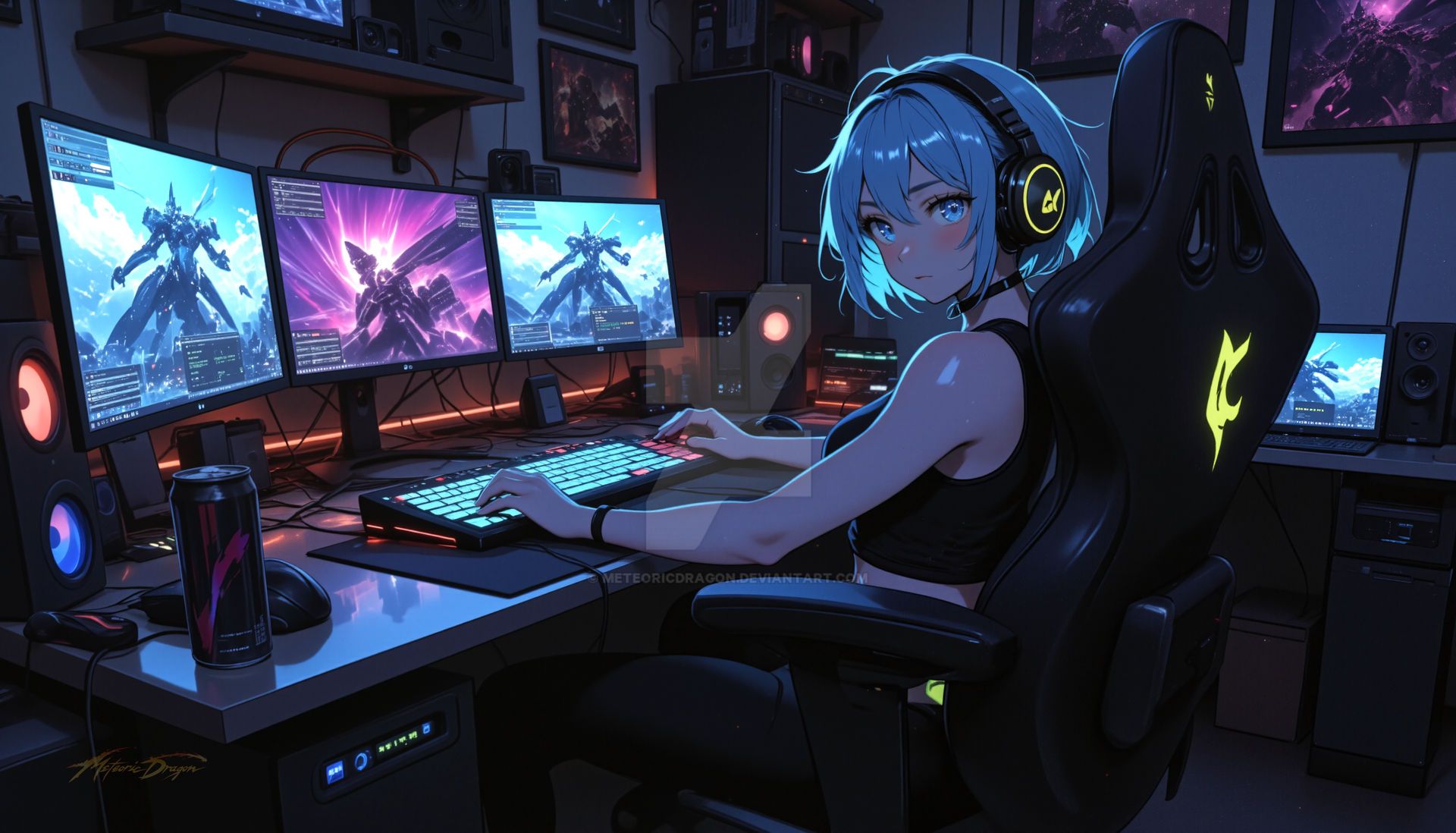 Gaming Computer Desktop Deviantart Her Gamer's Den by MeteoricDragon on DeviantArt