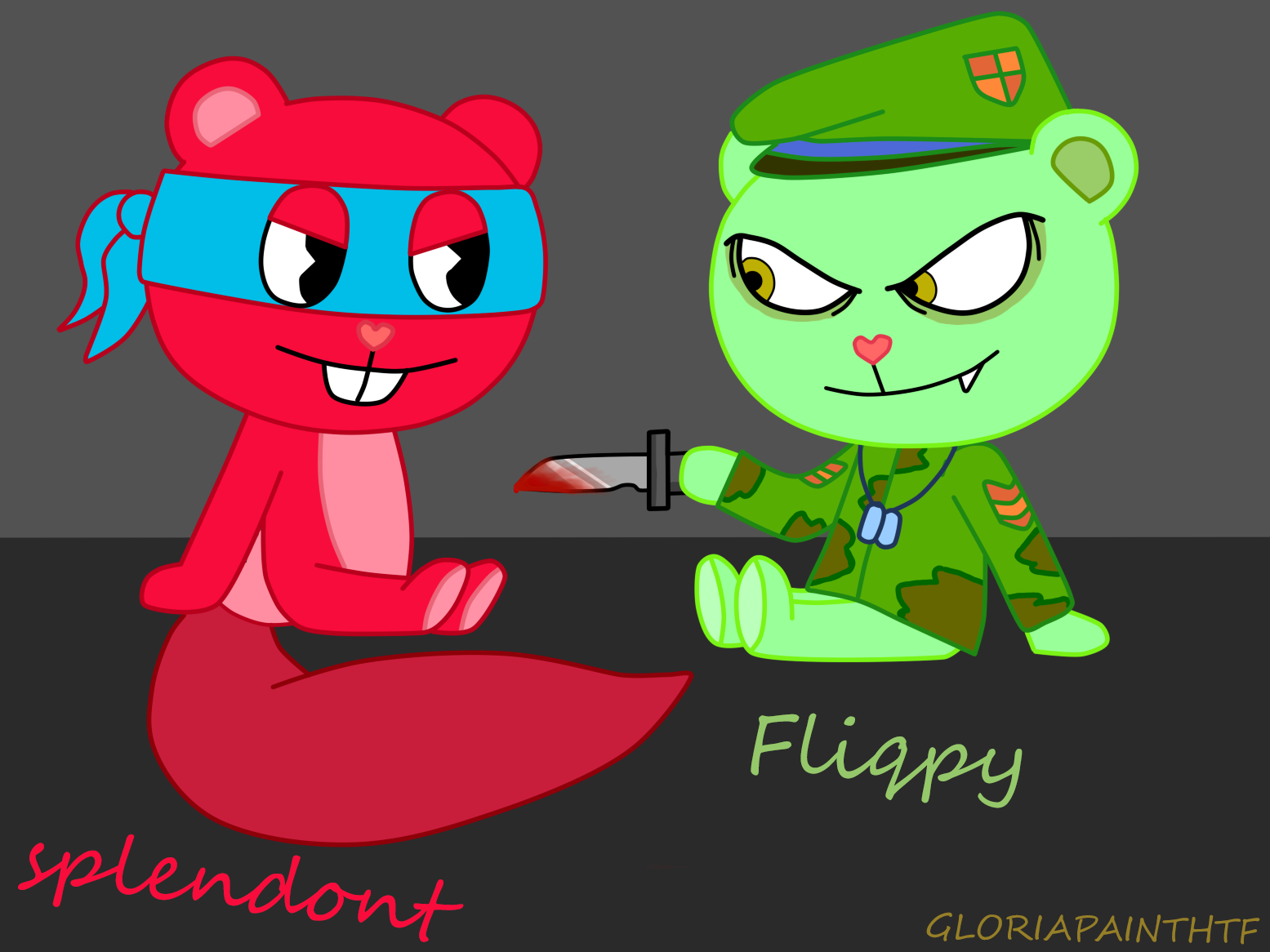 Splendont Y Fliqpy by gloriapainthtf on DeviantArt