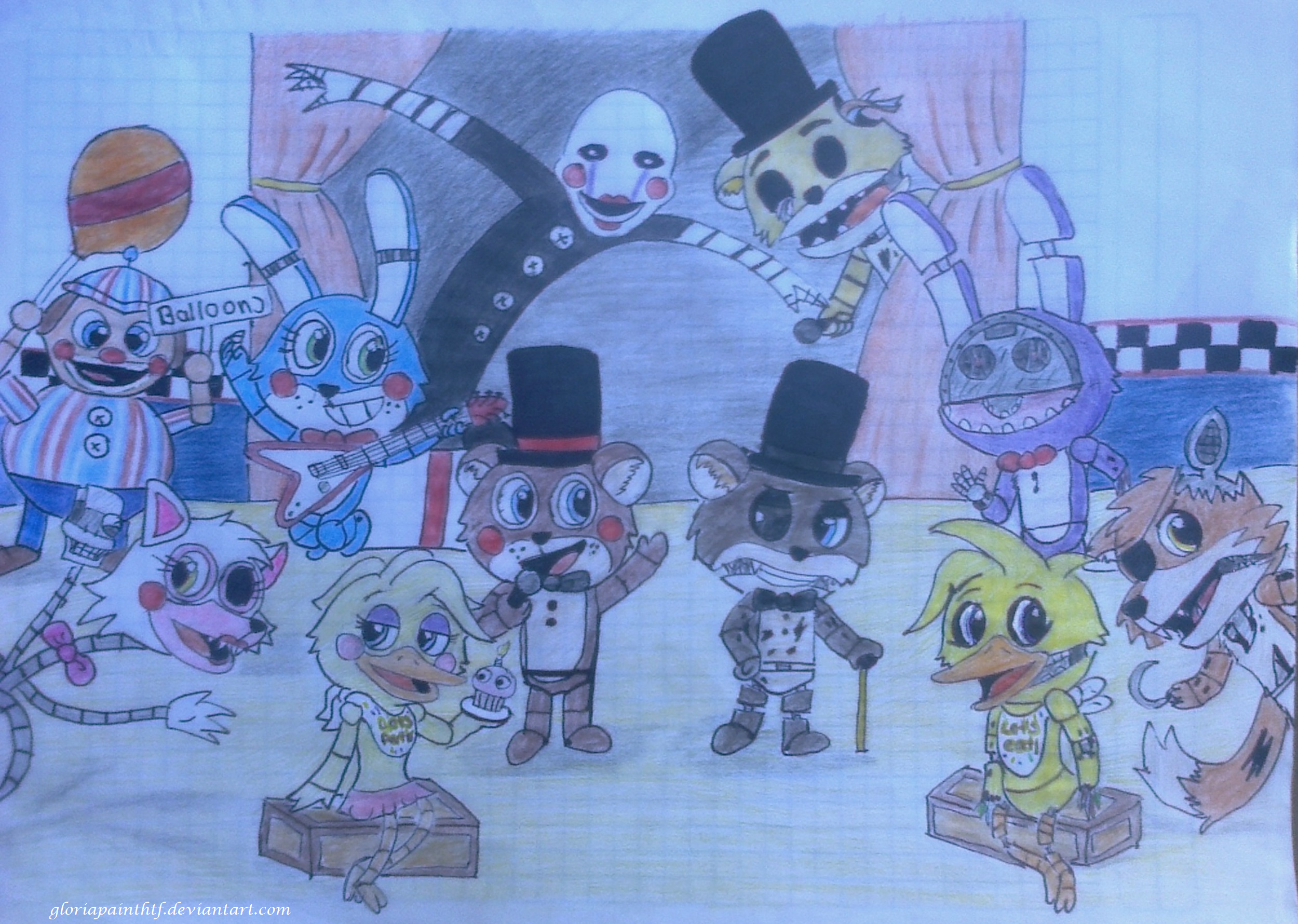 five nights at freddy's 2 (hand drawing)::..+ by gloriapainthtf on  DeviantArt