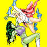 Powergirl vs The She Hulk