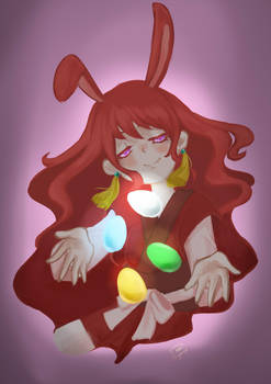 Yona the Rabbit and her Easter Eggs