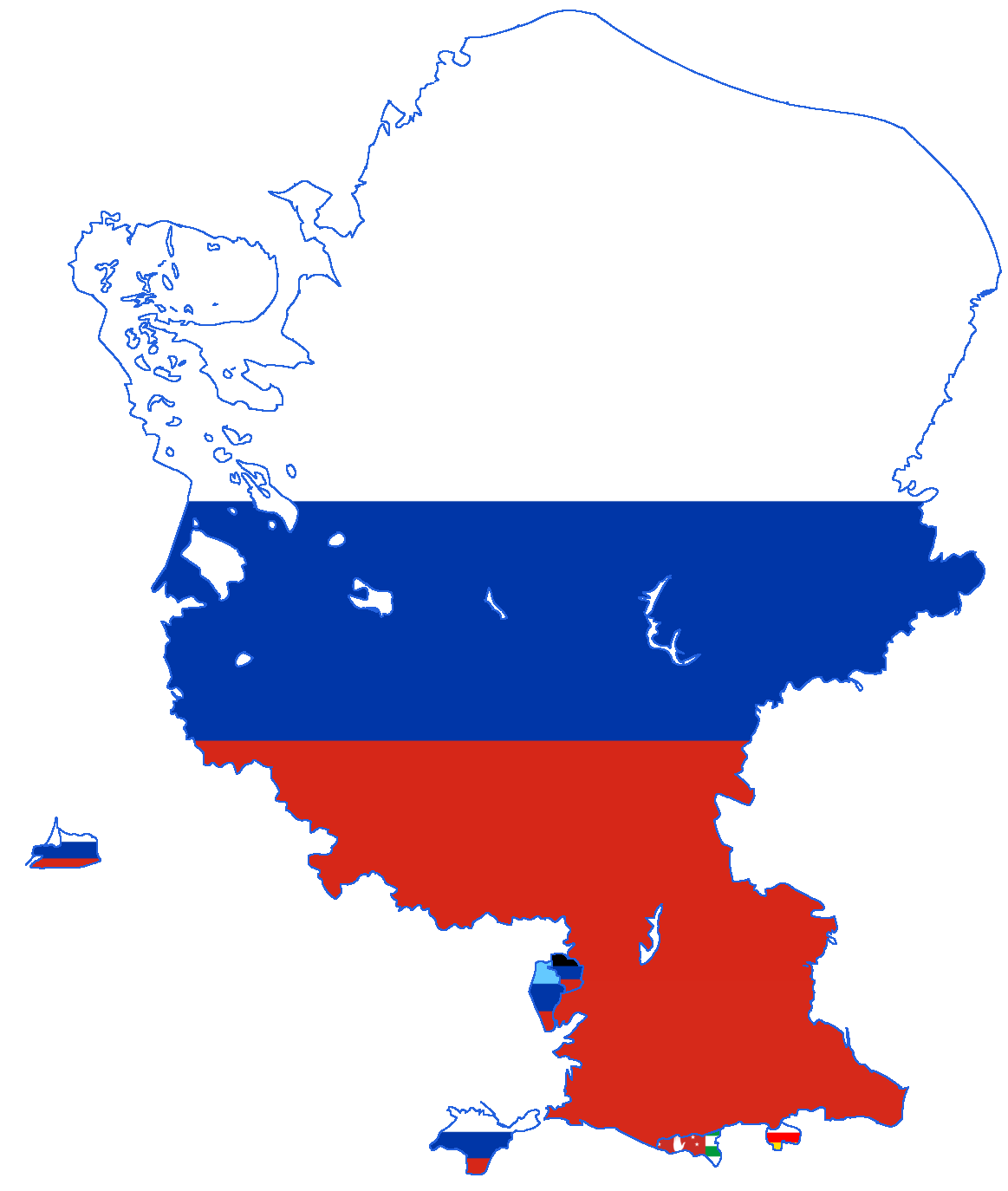 Russia flag map - Russia map flag (Eastern Europe - Europe)