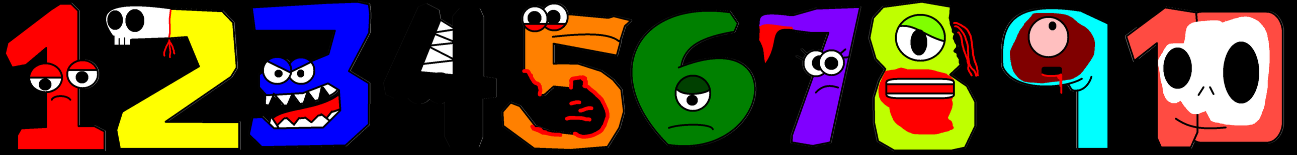 Hororr Red Numbers Horror Number Lore (1-10) by pikachucharazrd912 on DeviantArt