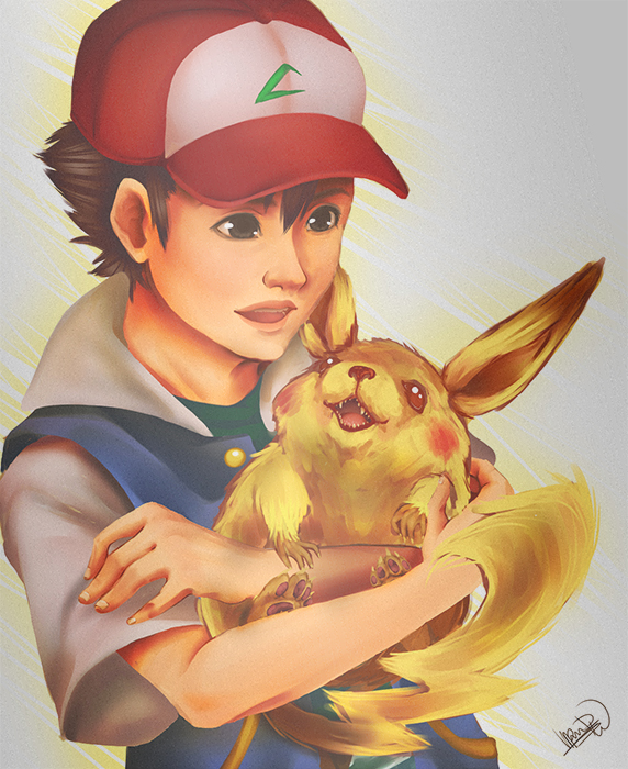 Ash and pikachu[SPEEDPAINT]