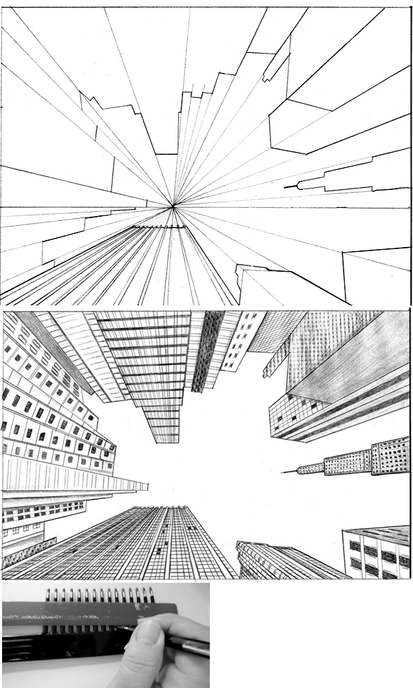How to Draw an Easy City in One-Point Perspective - Really Easy Drawing  Tutorial