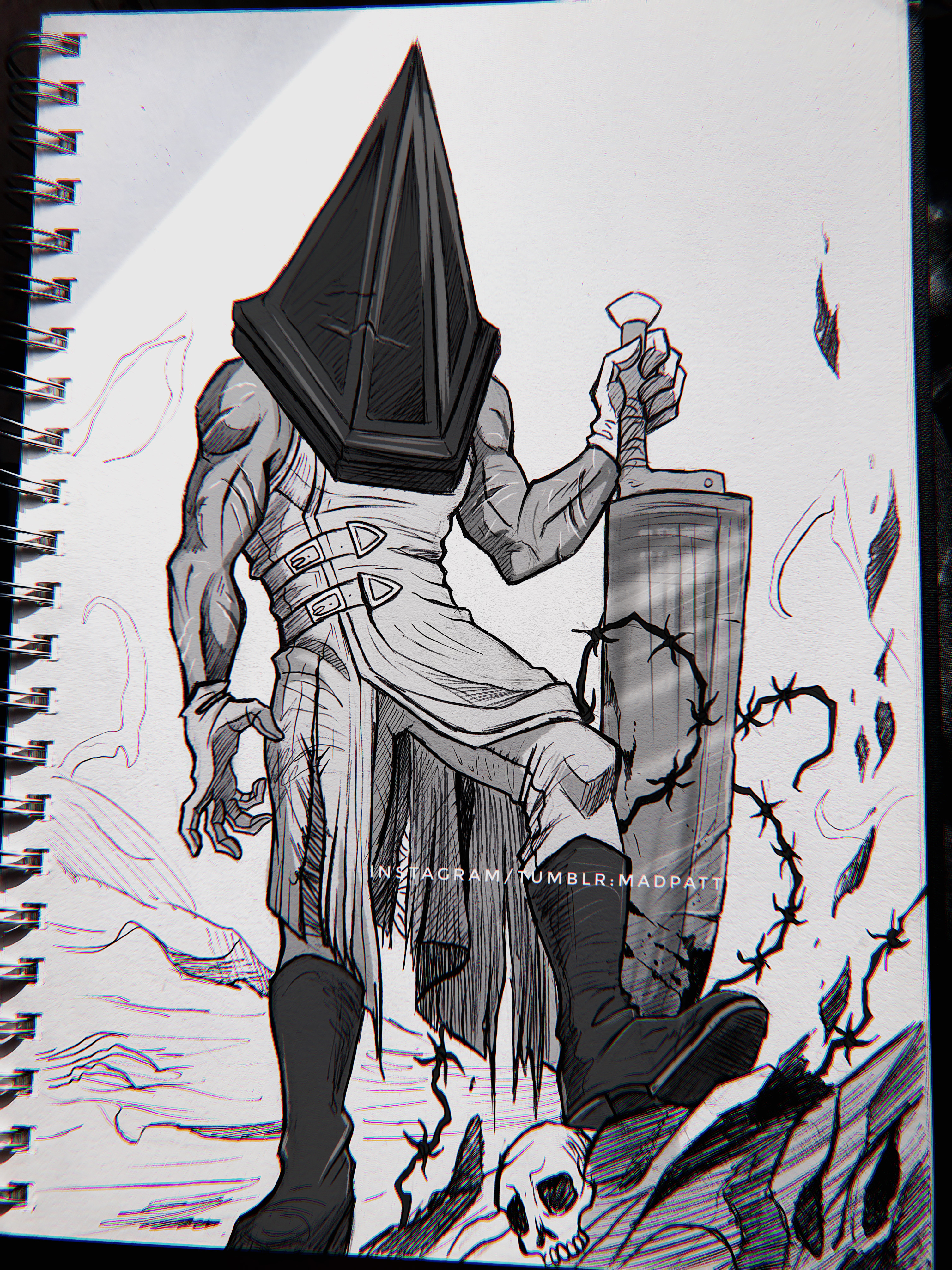 204 - unmasked Pyramid Head sketch by Dalicris on DeviantArt