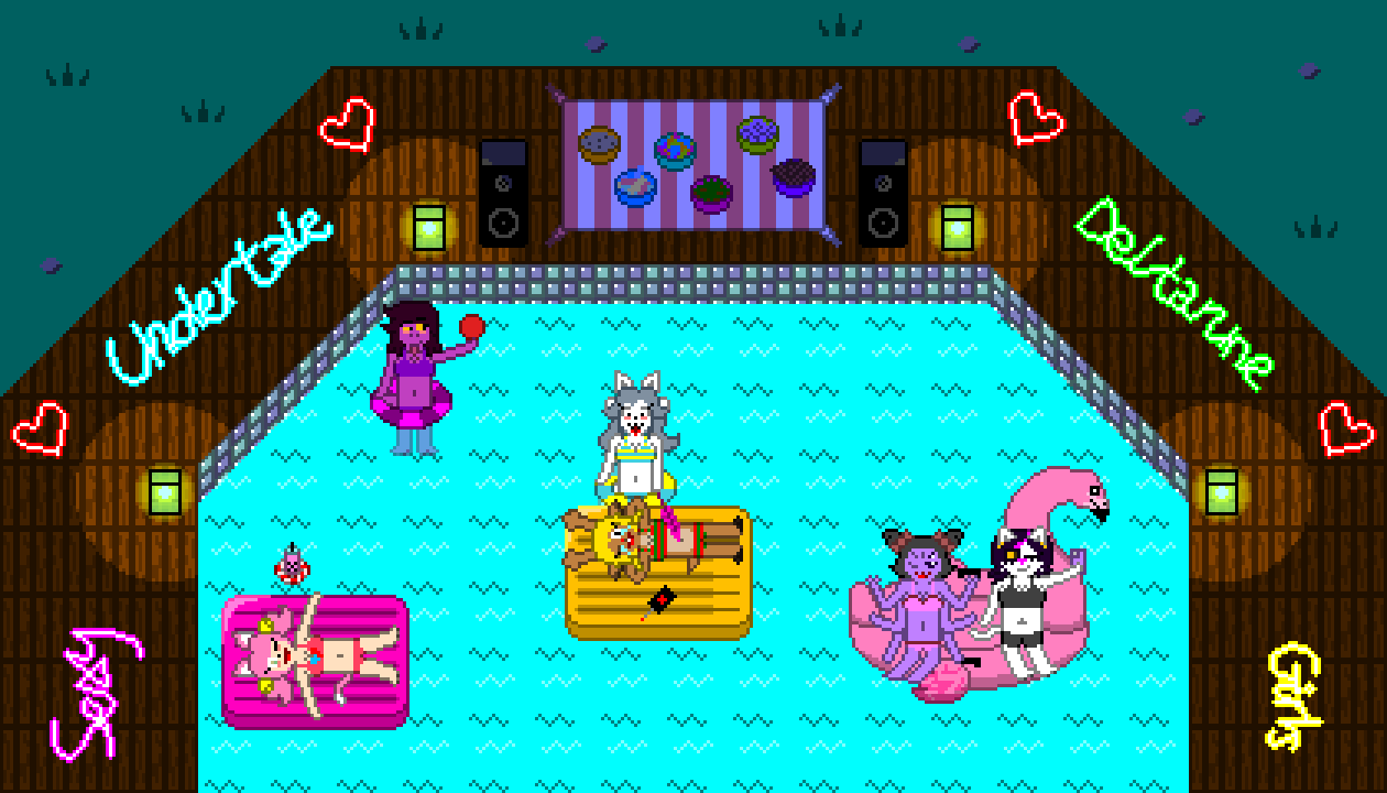 Sexy Undertale/Deltarune Girls' Pool Party (Night) by ChipperCelery23 ...