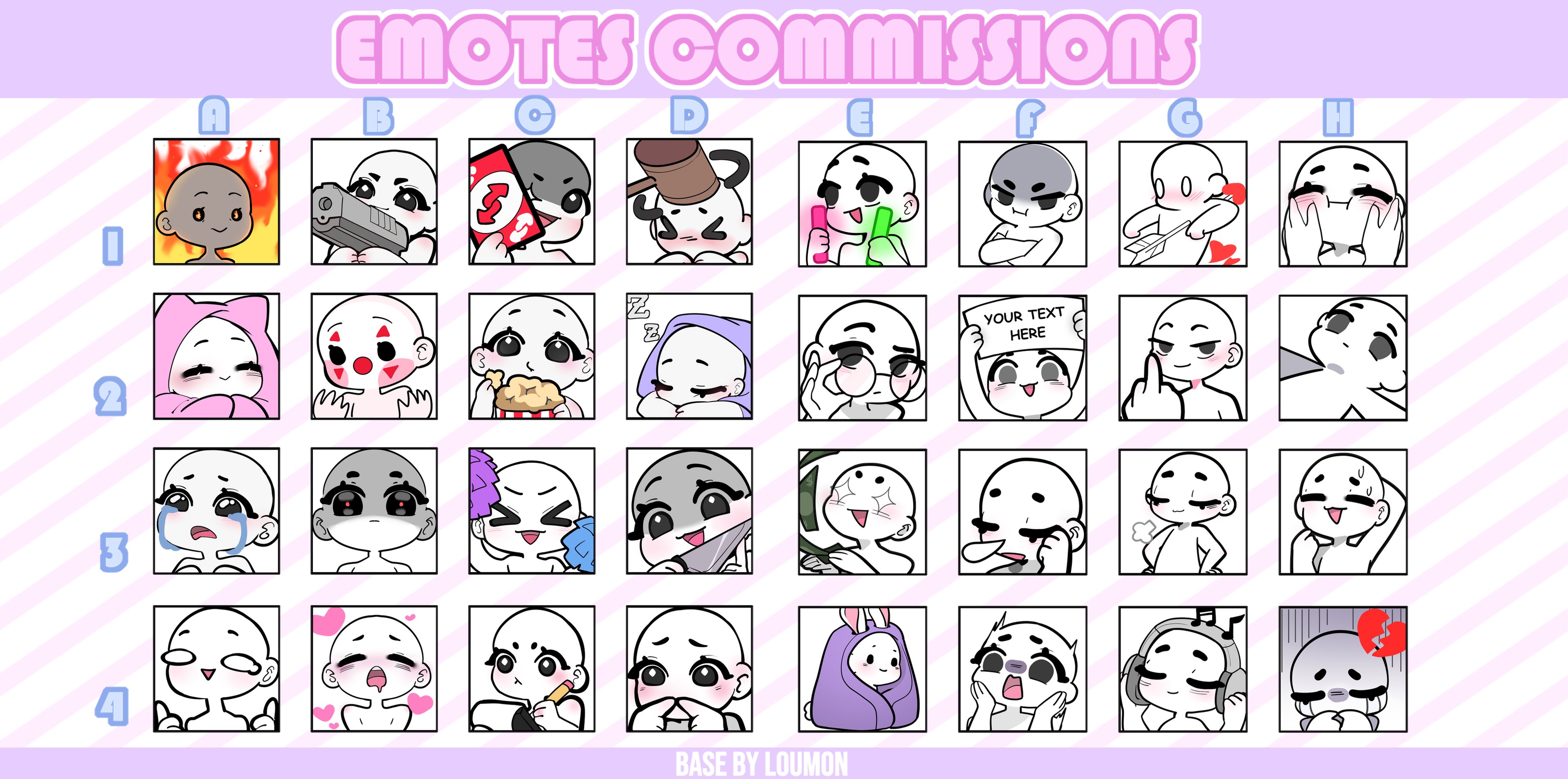 EMOTES COMMISSION | SETPRICE OPEN by lilbunnytears on DeviantArt