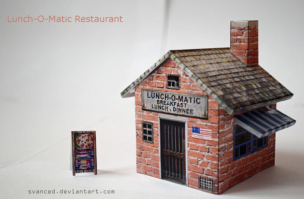 Lunch-O-Matic Restaurant Papercraft +DOWNLOAD