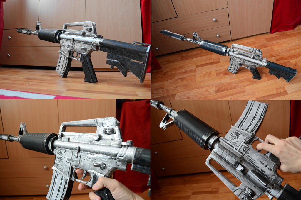 Crossfire M4A1-S Silver Papercraft 2