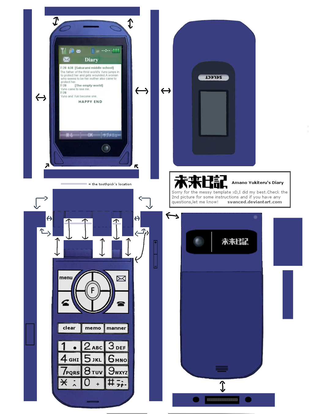 Mirai Nikki Yuki's Diary Papercraft Template