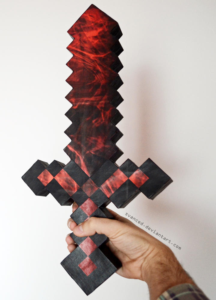 Minecraft Ruby Sword Papercraft 3 by svanced on DeviantArt