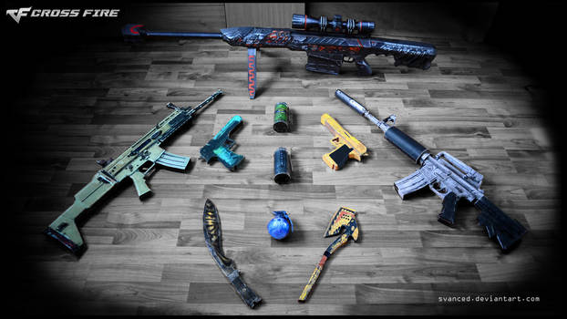 ALL of my CrossFire papercraft weapons 01.Mar.2016