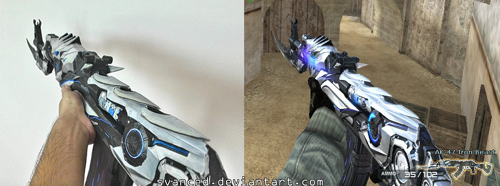 CrossFire AK47 Iron Beast Papercraft 3