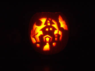 Haunted House Jack-o-Lantern