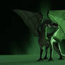 Dragon standing in green lighting