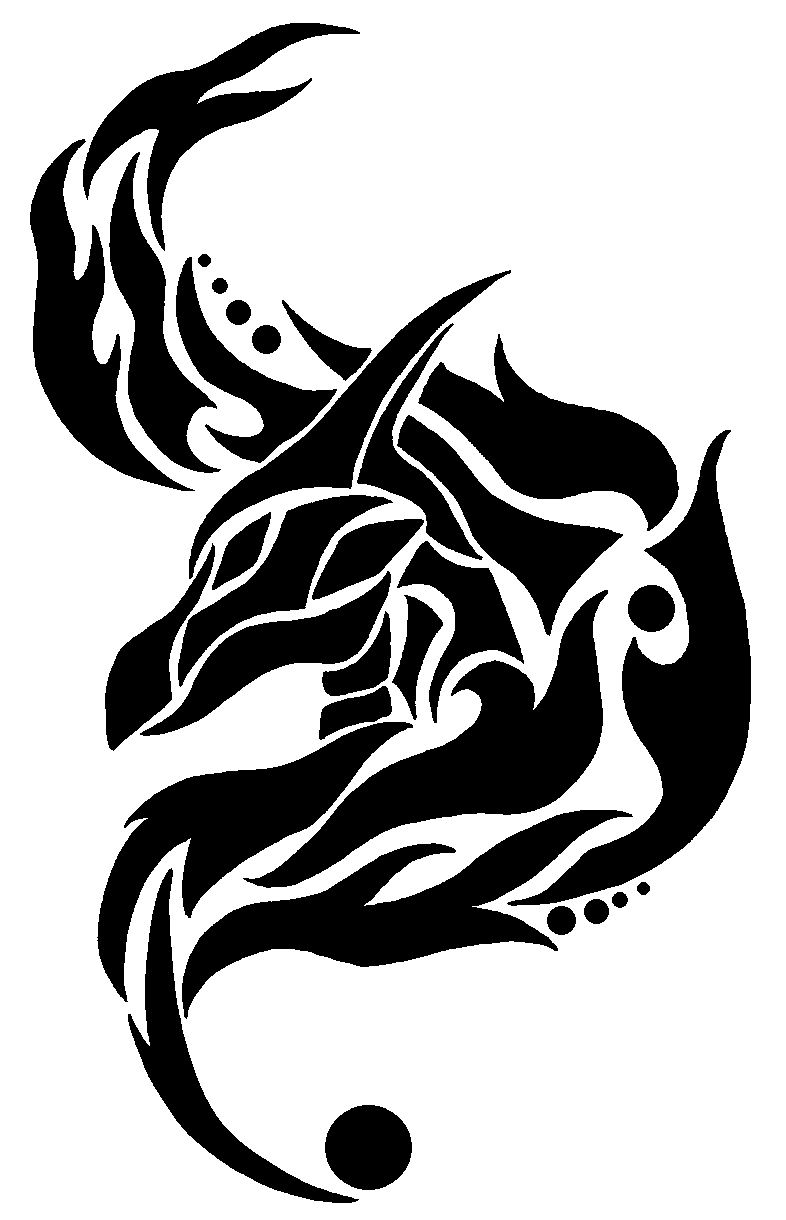 Dragon head and flames tribal by chili19