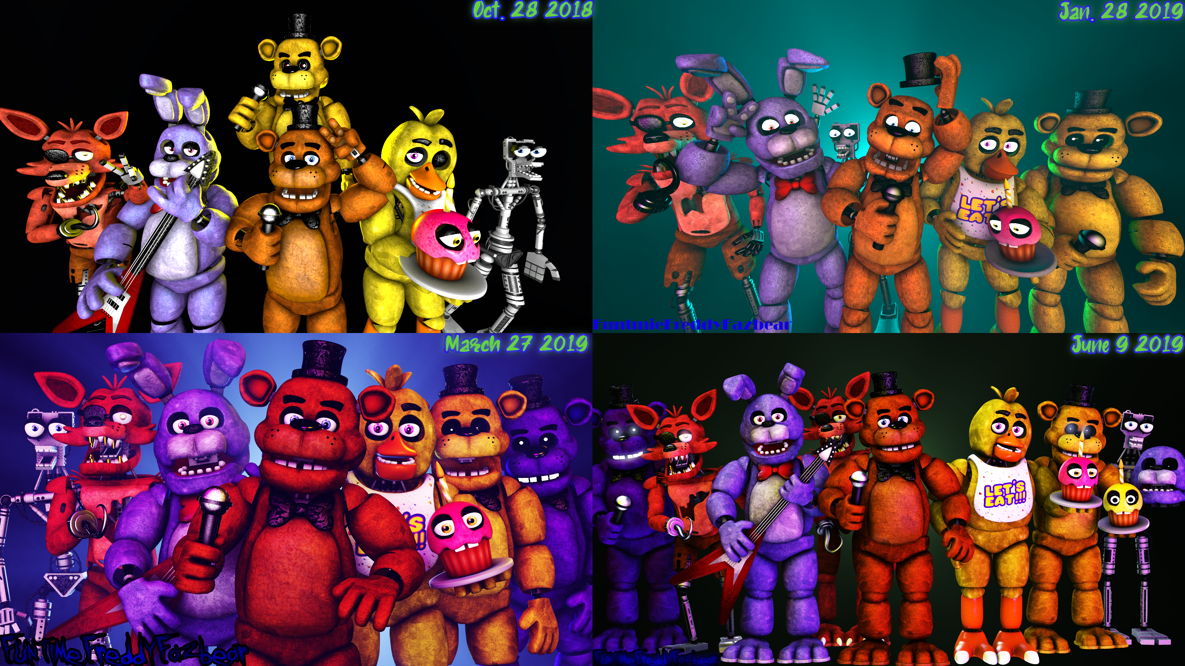 fnaf sfm) fnaf 6 animatronics(remake) by sammy2005