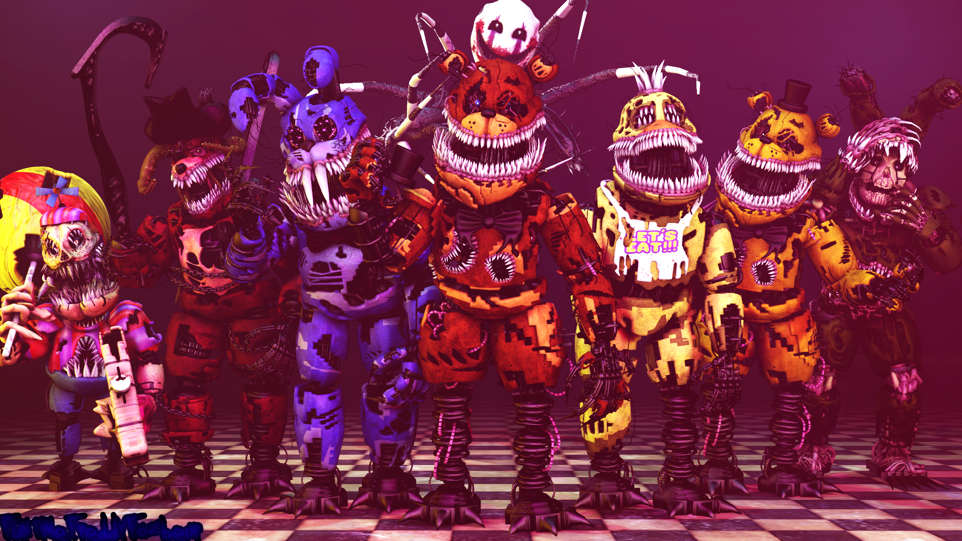 Sfm Ucn Fnaf 1 Animatronics by sebastian712 on DeviantArt