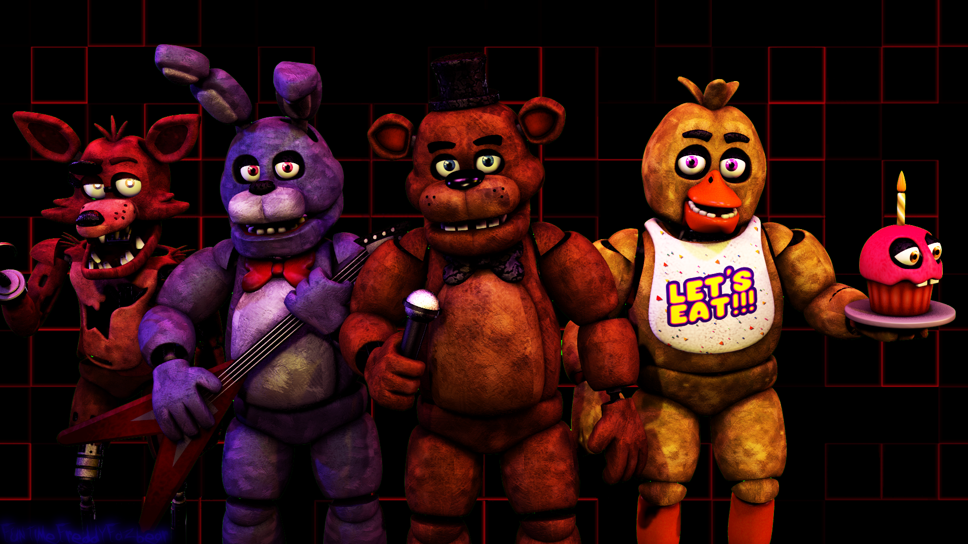 FNAF 1 Main Animatronics by zueiroooooooooooo on DeviantArt