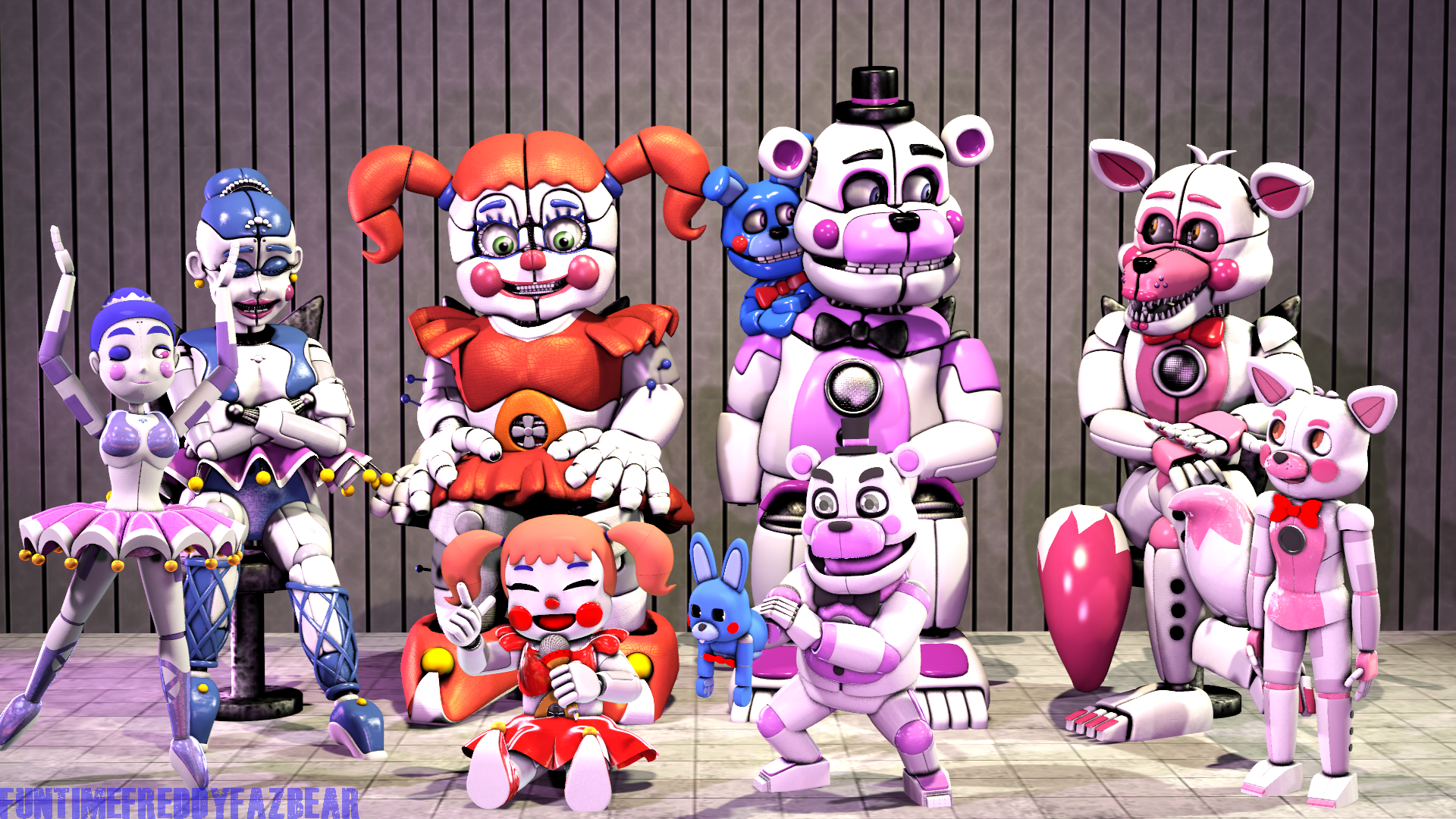 An idea on how we can use Funtime Freddy's height to get the height of all  the animatronics. - Imgur
