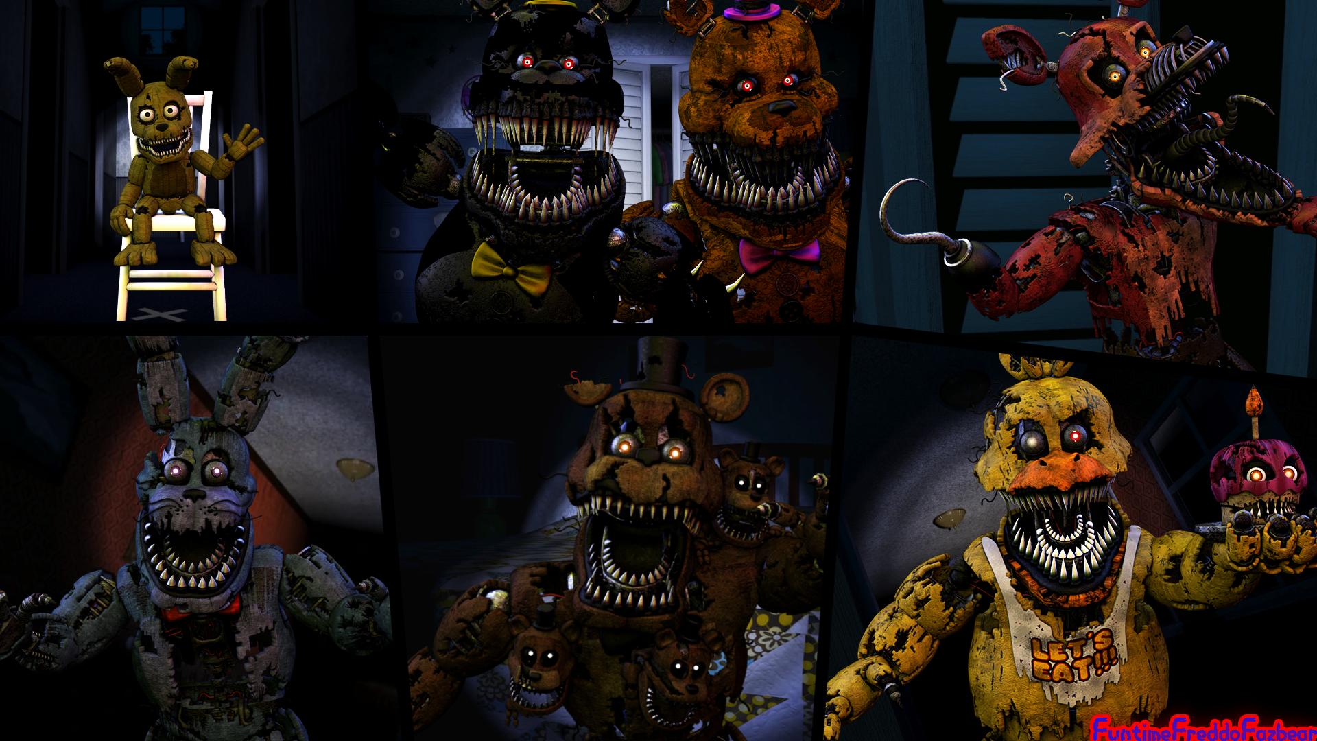 FNAF4-Nightmare Animatronics - Happy Halloween! From us Nightmares