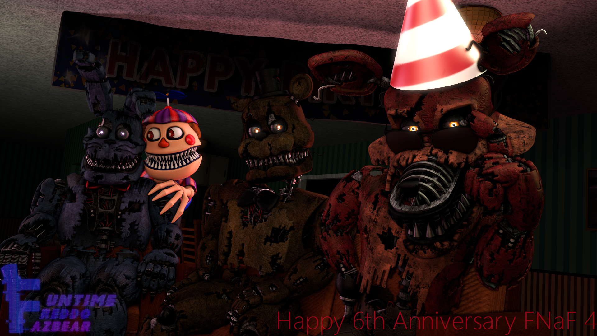 Happy 6th Anniversary of Fnaf 4!! 🎉✨ [My digital art] :  r/fivenightsatfreddys