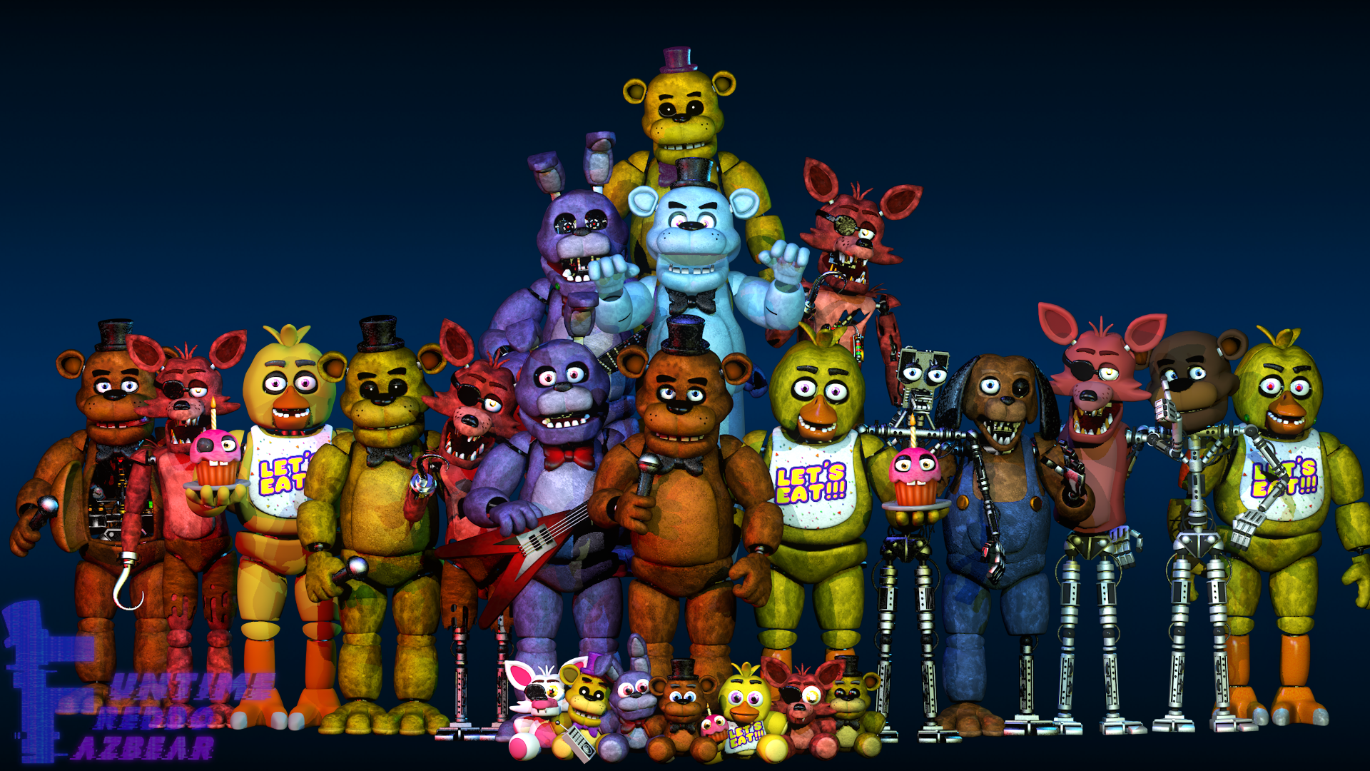 FNAF 1 OFFICIAL MODELS SHOWCASE @UFMPchannel (DOWNLOAD ON THE