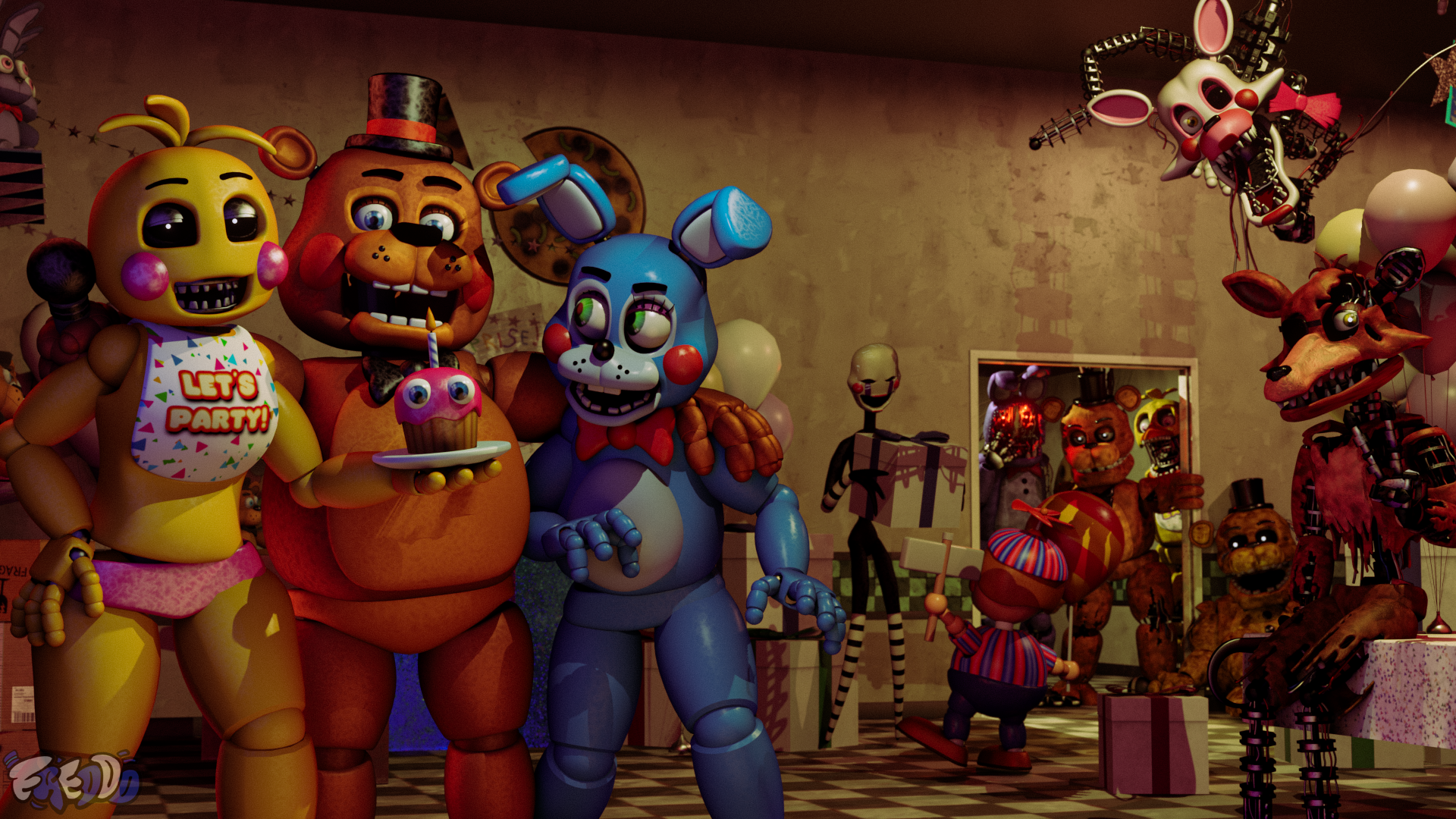 All FNAF 2 characters (2)  Halloween horror nights, Halloween, Horror