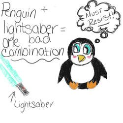 penguin + lightsaber...