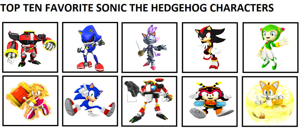 Top 10 - Meus personagens preferidos de Sonic