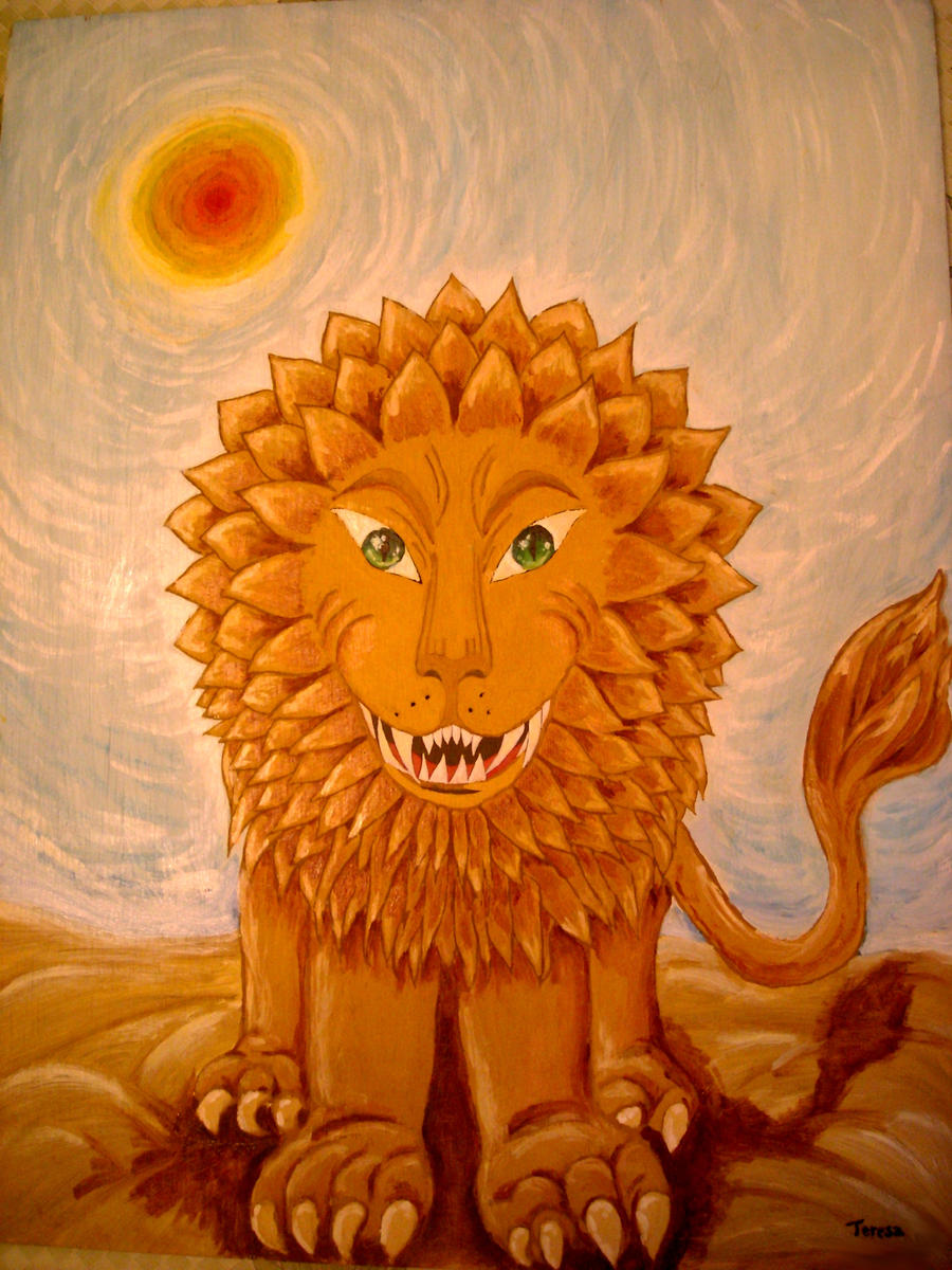 Lion in the desert