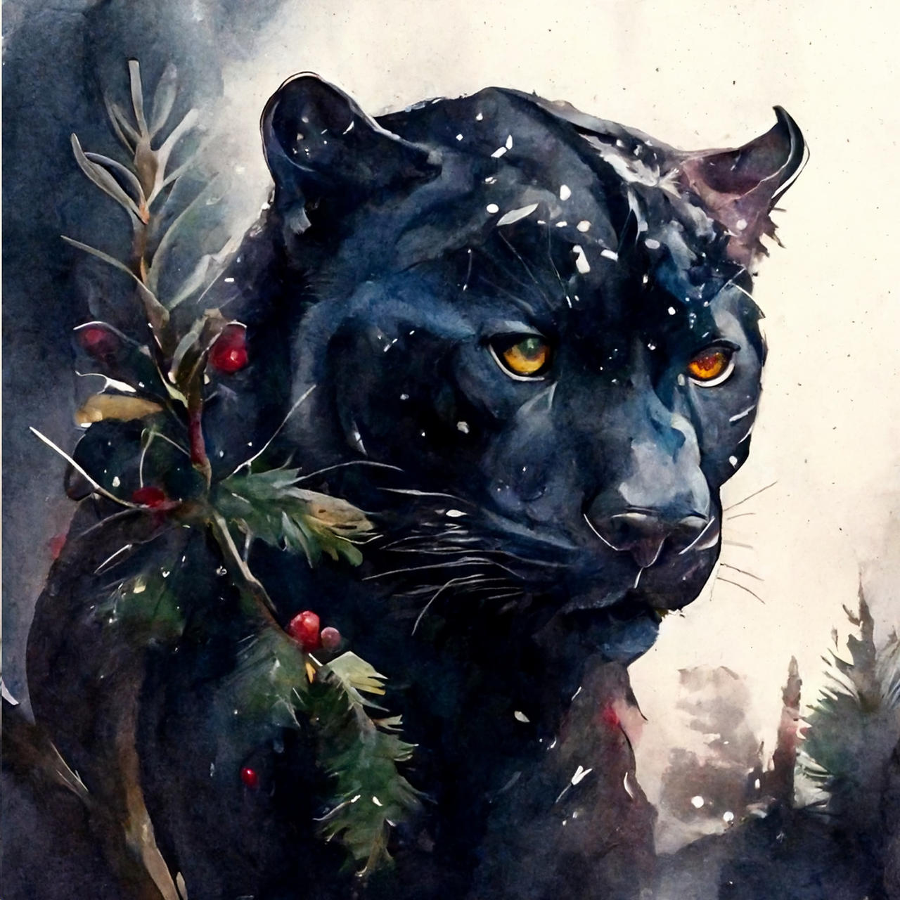 Watercolor, ink and soft pastels, black panther by Wearefamilyart on  DeviantArt
